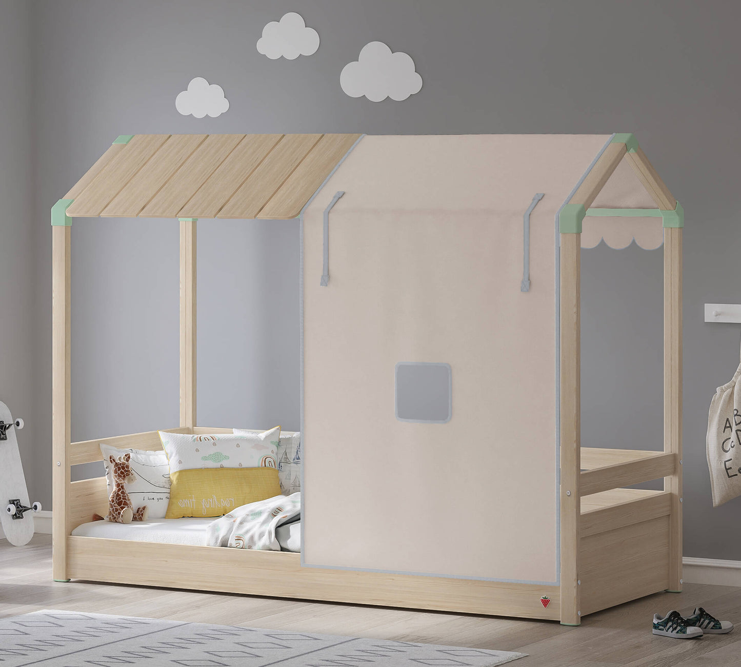 Mezza tenda per letto a tetto piano Montes Crema