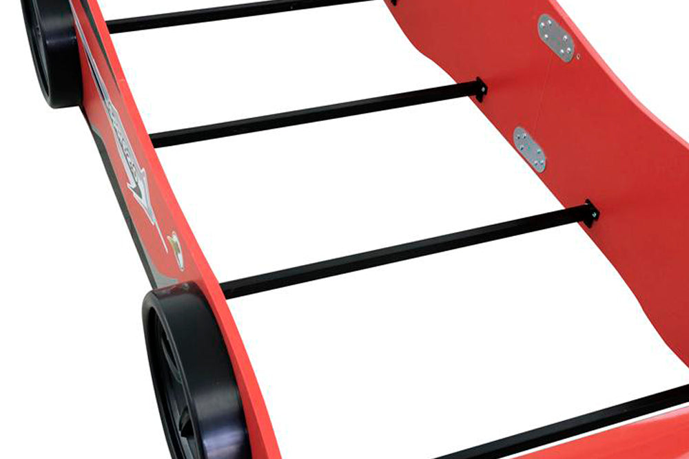 Letto singolo a forma di auto sportiva colore rosso SPORT 3.0, materasso incluso.