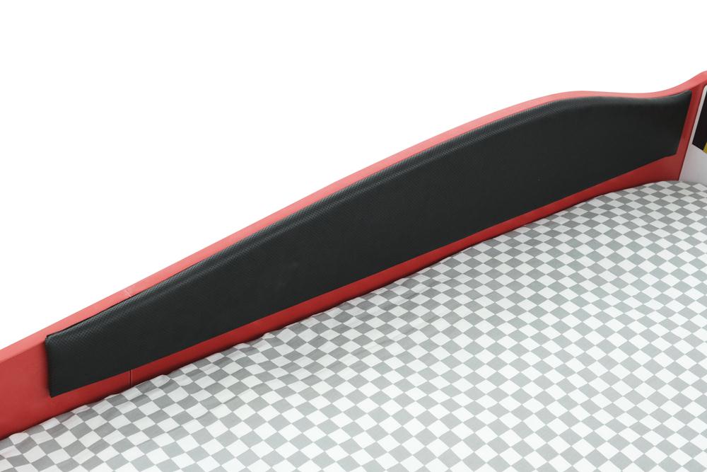 Letto singolo a forma di auto sportiva colore rosso SPORT 3.0, materasso incluso.