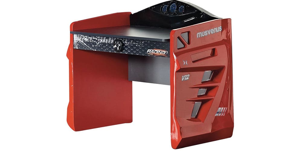 Komplettes „Racing“-Schlafzimmer mit rotem Ferrari-Bett.