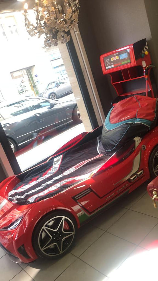 GTS Racing Car Kinderbett/Autobett/Auto 100x190cm Rot und LED