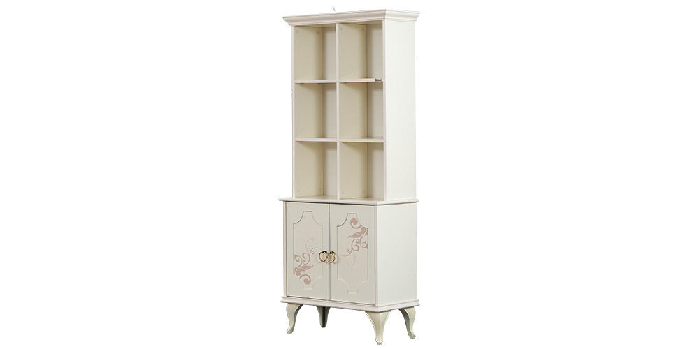 Komplettes Mädchenzimmer „New Alacati“ im romantischen Stil mit Einzelbett und dreitürigem Kleiderschrank.