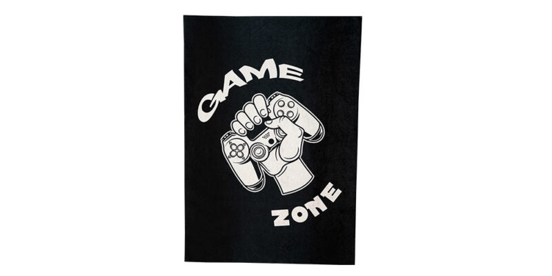 Komplettes „Arcade“-Kinderzimmer im Spielzimmerstil, schwarze Farbe und farbige LEDs.