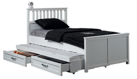 Chambre d'enfant complète "Classe" de style provençal de couleur blanche avec armoire 3 portes.