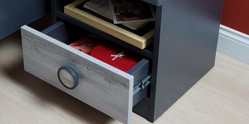 Chambre complète pour garçon avec lit 120x200 style "Urban" gris