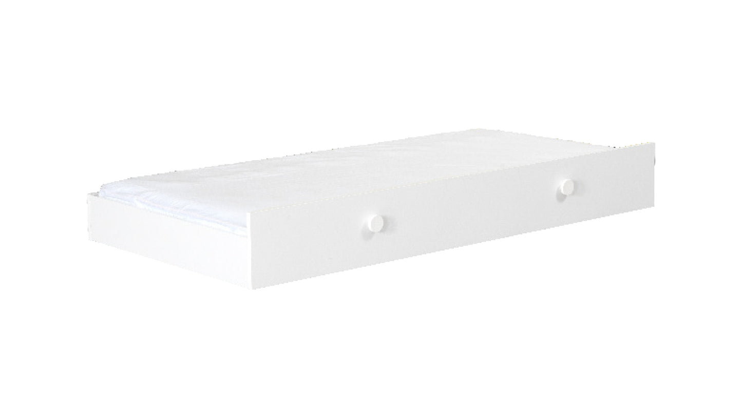 Chambre d'enfant "Diamant" fonctionnelle complète avec lit bridge blanc et chêne clair.