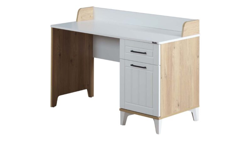 Chambre enfant complète "Diamant" en chêne blanc et clair.