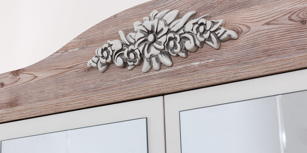Chambre de fille complète "Golden" en blanc et bois clair
