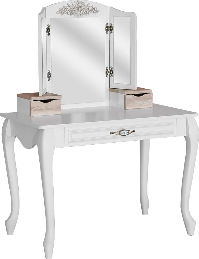 Chambre complète pour fille "Golden" en blanc et bois clair