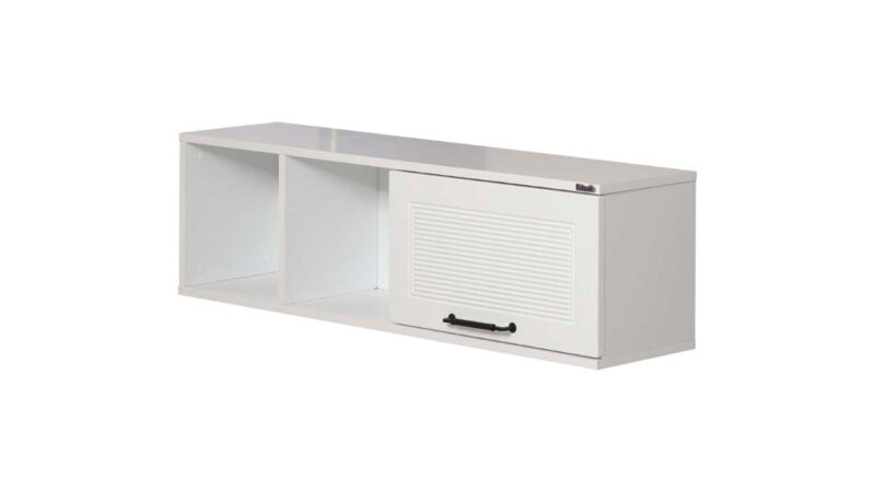 Komplettes Jungenschlafzimmer „Golf“, moderner Landhausstil, weiß mit viertürigem Kleiderschrank.