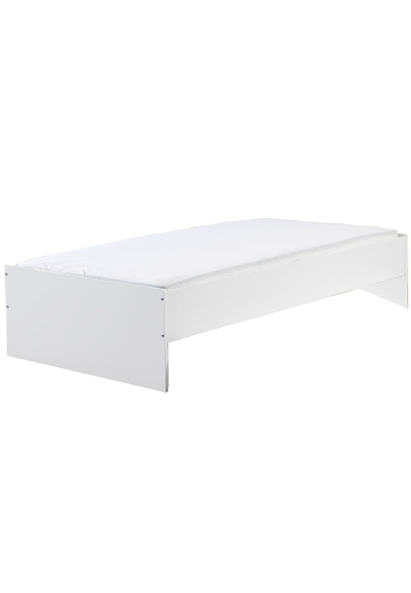 Cameretta completa per bambini "Halley" stile moderno con letto a castello compatto colore bianco, grigio, antracite e giallo.