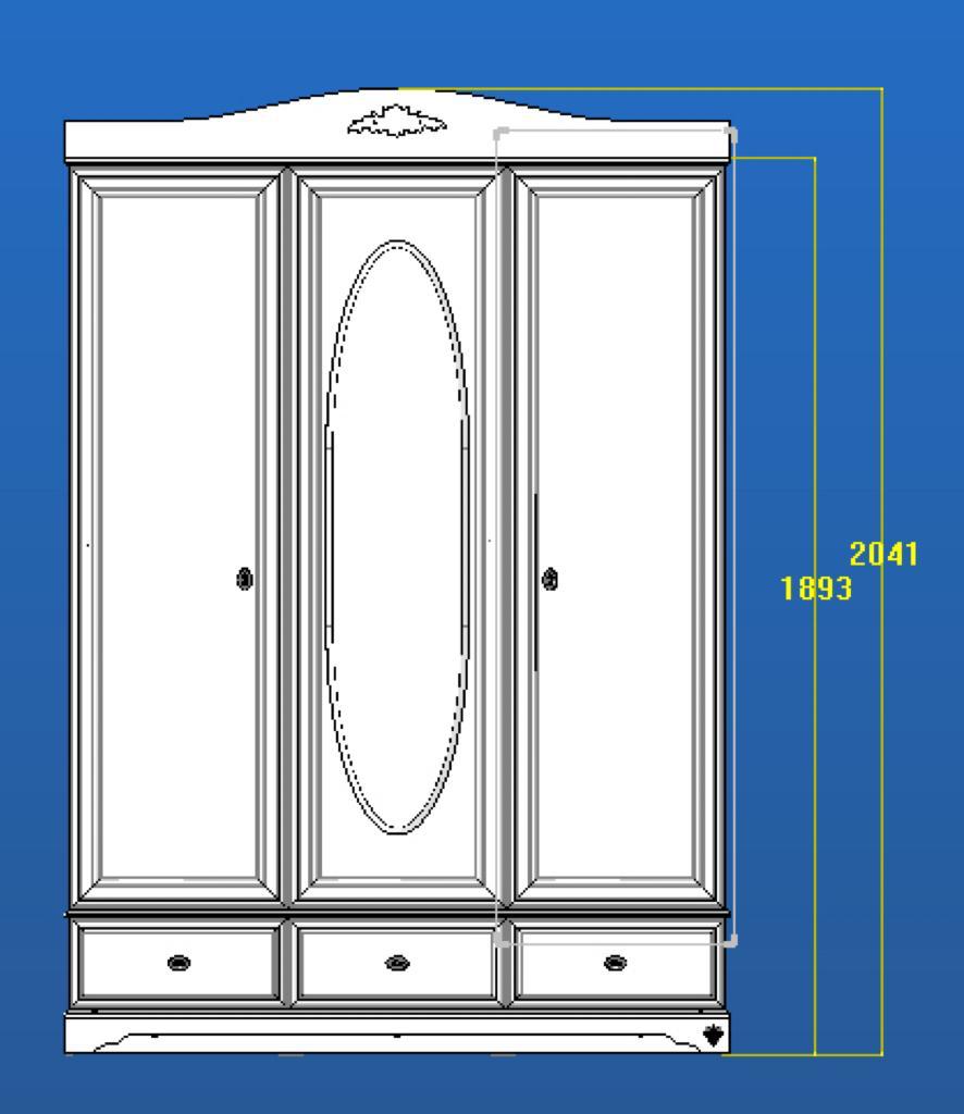 Rustikaler weißer Kleiderschrank mit 3 Türen