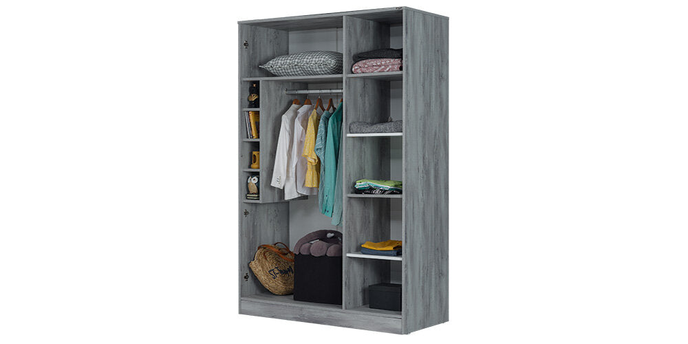 Cameretta completa per ragazzo/a "Intelligente" colore bianco e grigio con letto a castello.