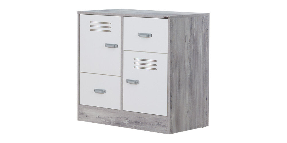 Cameretta completa per ragazzo/a "Intelligente" colore bianco e grigio con letto contenitore.