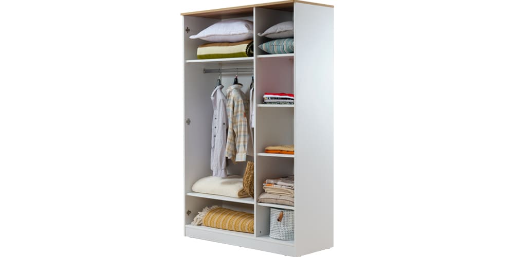 Cameretta completa per ragazzo "Mango" con letto 120x200 stile essenziale bianco