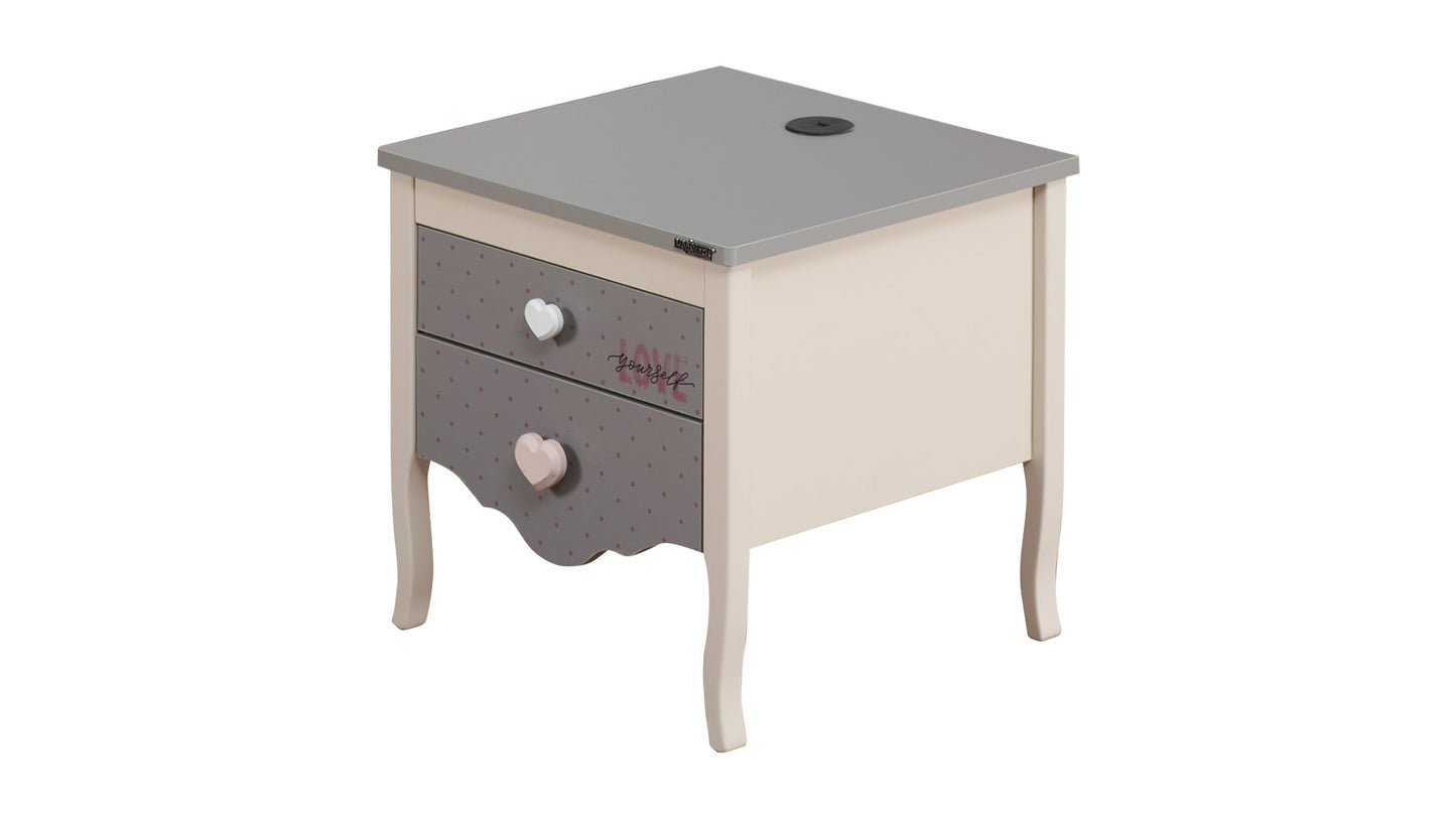 Komplettes Schlafzimmer für Mädchen im romantischen Stil „Juliet“ in Grau und Creme.