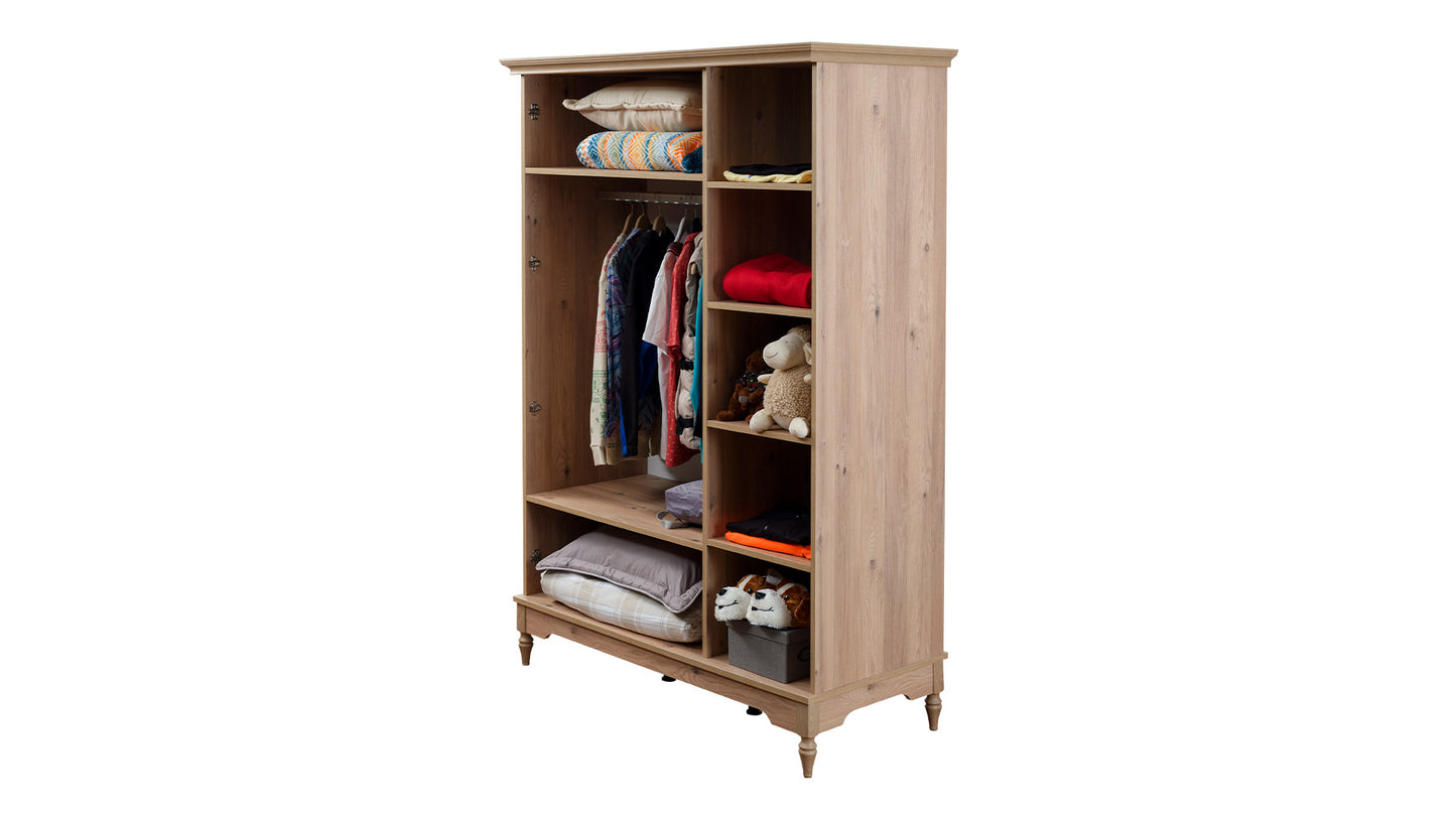 Cameretta completa per ragazzi "Latte" stile classico e naturale color legno chiaro.