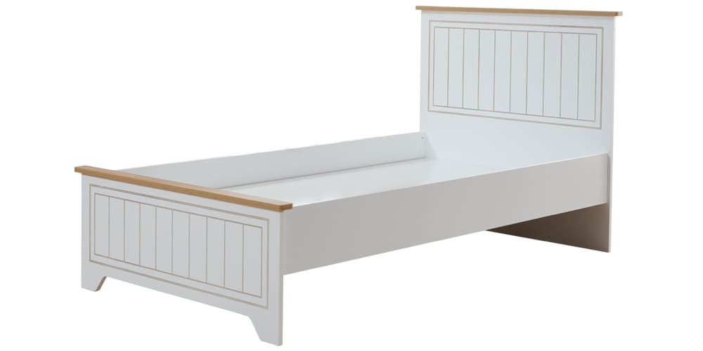 Cameretta completa per ragazzo "Mango" con letto 120x200 stile essenziale bianco