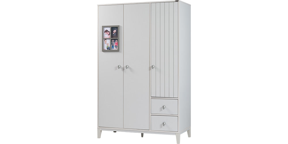 Montessori-Schlafzimmer für Jungen/Mädchen „Luna“, weiße Farbe.