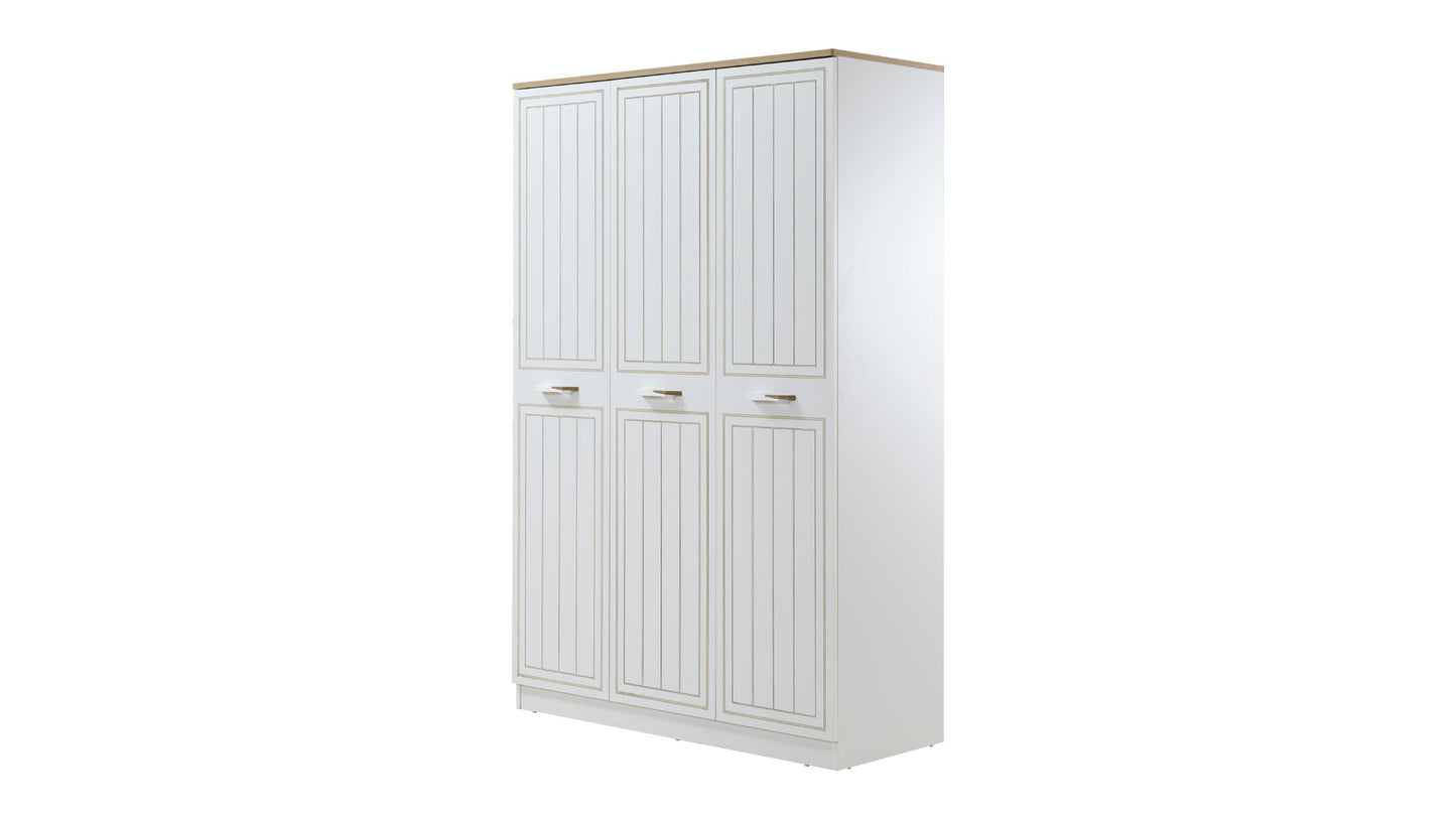 Cameretta completa per ragazzo "Mango" con letto 120x200 stile essenziale bianco