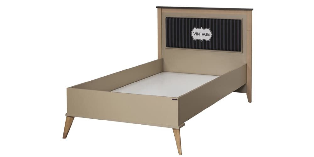 Cameretta completa per ragazzi "Melody" stile vintage bianca, legno chiaro e grigio.