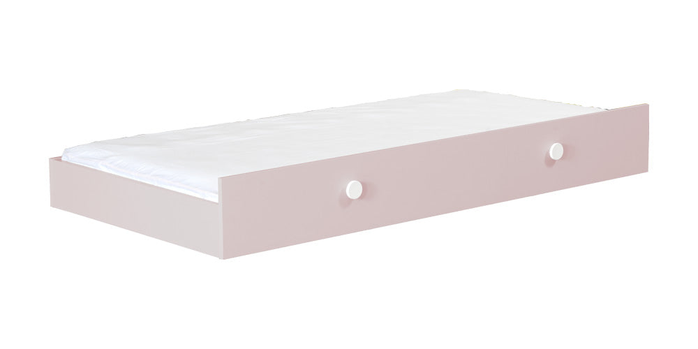 Chambre de fille complète "Mina" avec lit superposé compact rose et blanc