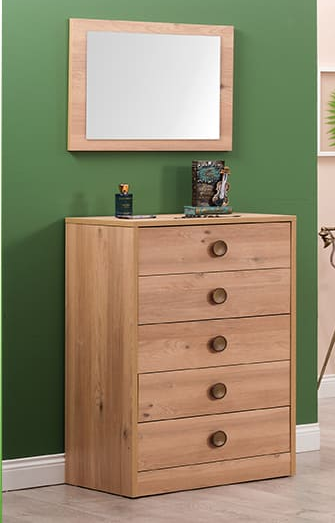 Cameretta completa per ragazzo "Nesta" stile essenziale color legno pino chiaro.