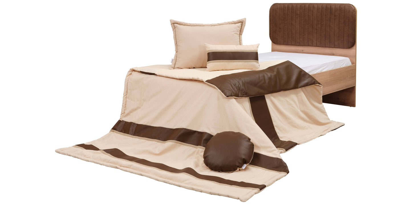 Cameretta completa per ragazzo "Nesta" stile essenziale color legno pino chiaro.
