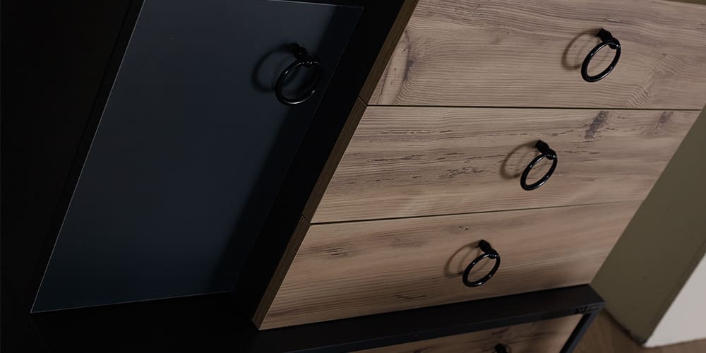 Chambre garçon complète "Oscar" en bleu foncé et bois