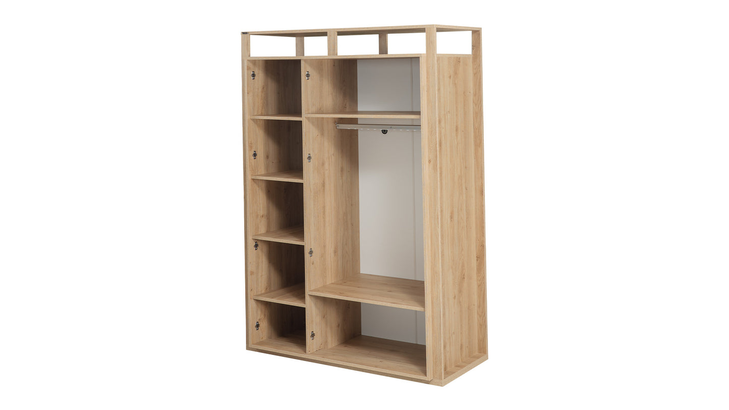 Cameretta completa per ragazzi "Relax" stile contemporaneo color rovere chiaro e grigio antracite armadio 3 ante.