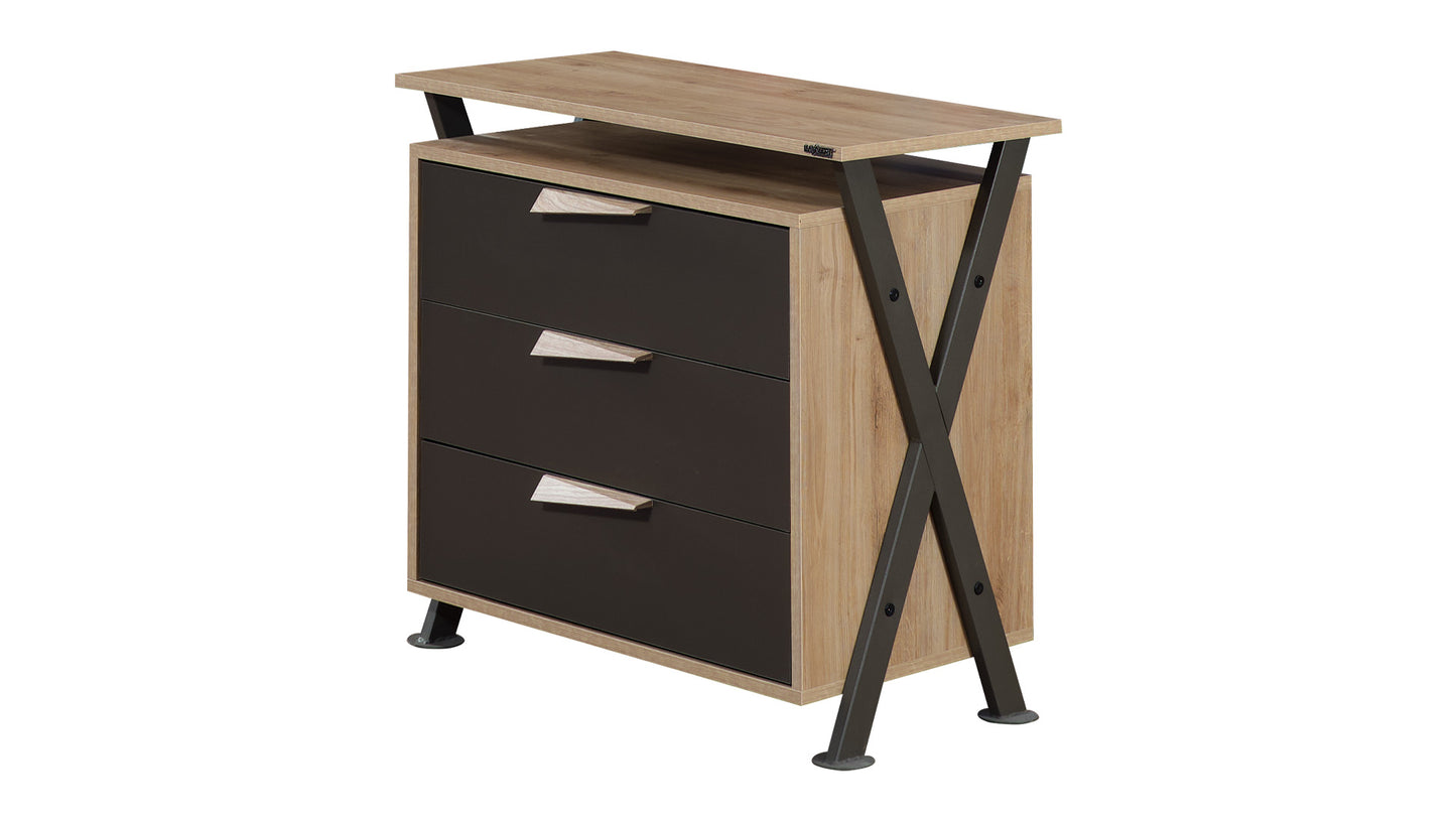 Cameretta completa per ragazzi "Relax" stile contemporaneo color rovere chiaro e grigio antracite armadio 3 ante.