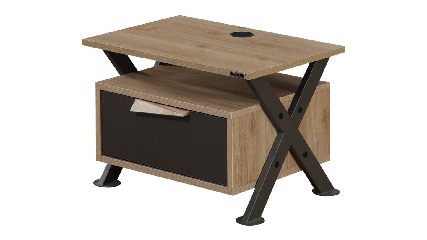 Cameretta completa per ragazzi "Relax" stile contemporaneo color rovere chiaro e grigio antracite armadio 3 ante.