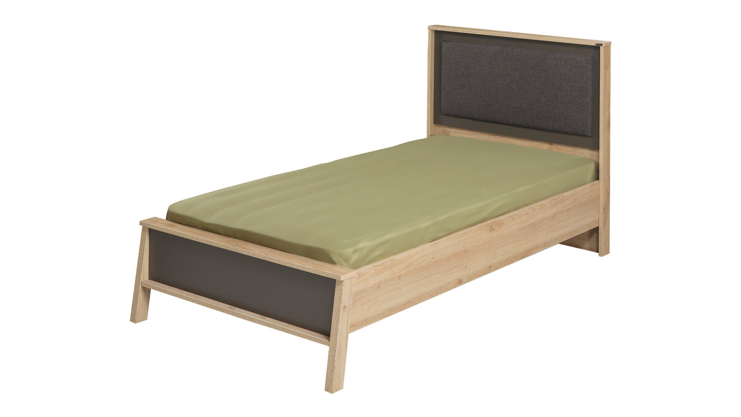 Cameretta completa per ragazzi "Relax" stile contemporaneo color rovere chiaro e grigio antracite armadio 3 ante.