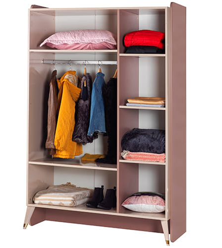 Cameretta completa per ragazza "Royal" colore rosa chiaro e rosa scuro.