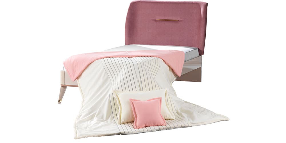 Cameretta completa per ragazza "Royal" colore rosa chiaro e rosa scuro.