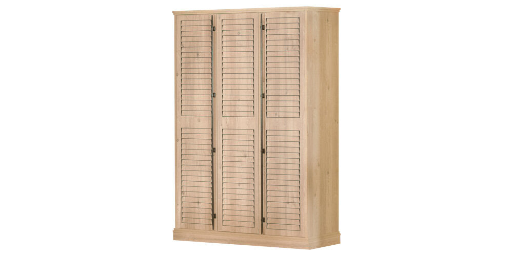 Cameretta completa per ragazzo/a "Rustico" stile essenziale con letto singolo color legno e bianco.