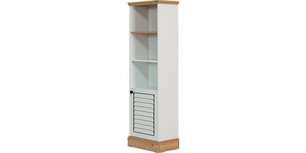 Cameretta completa per ragazzo/a "Rustico" stile essenziale con letto a castello color legno e bianco.