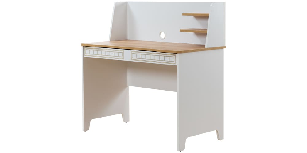 Cameretta completa per ragazzo "Mango" con letto 120x200 stile essenziale bianco