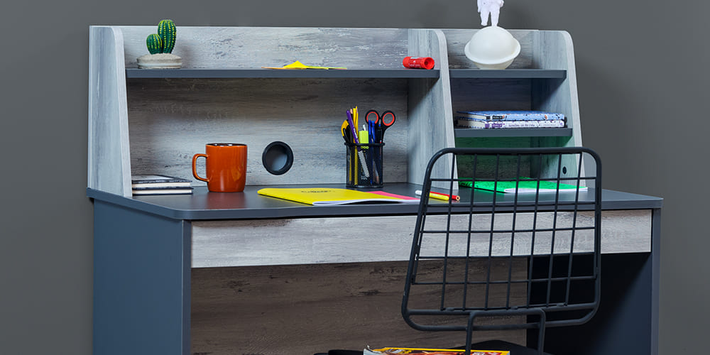 Chambre complète pour garçon avec lit 120x200 style "Urban" gris