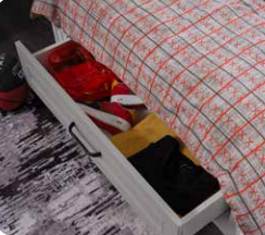Cameretta completa per ragazzi "Silvia" stile modern country colore bianco e grigio con armadio tre ante.