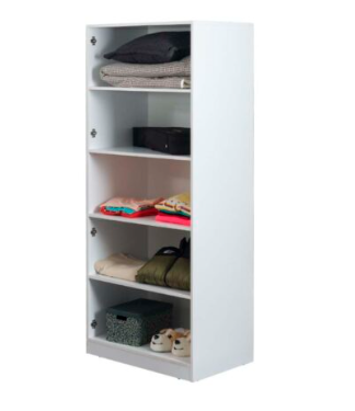 Cameretta completa per ragazzi "Twin" stile lineare colore bianco con armadio angolare.