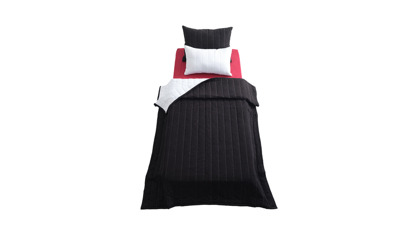Cameretta completa per ragazzi "Twin" stile lineare colore bianco con armadio angolare.