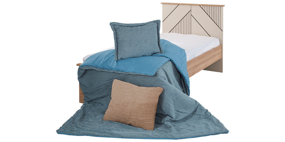 Cameretta completa per ragazzi "Valery" stile classico colore beige, legno e nero con armadio quattro ante.
