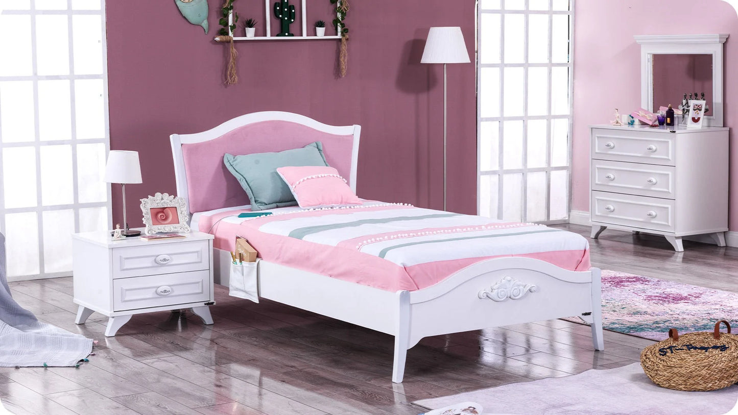 Ensemble chambre complète pour fille "Reyna" style romantique en blanc