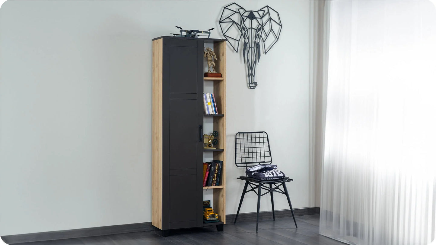 Chambre garçon complète "Boss" gris anthracite et bois