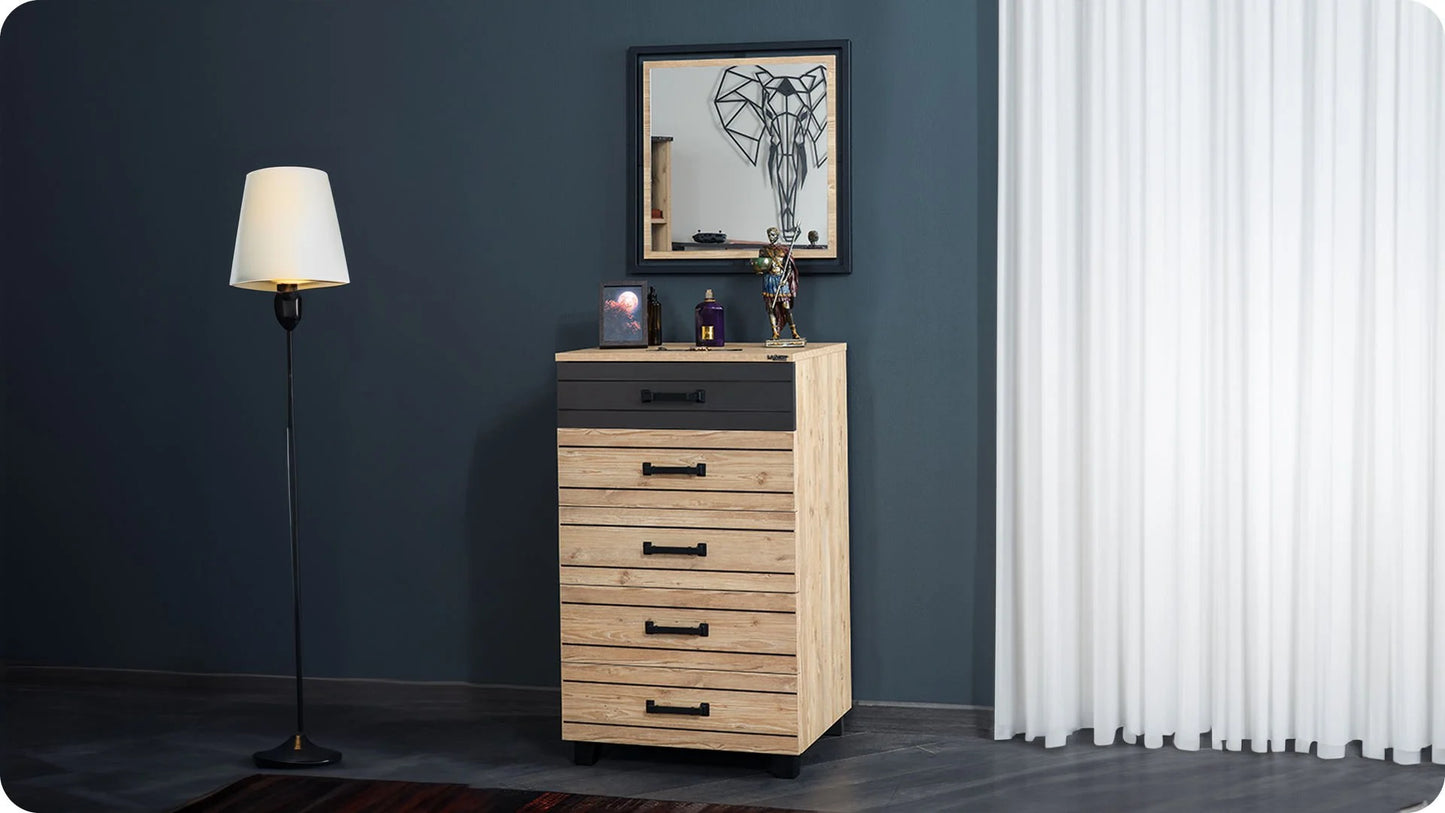 Chambre garçon complète "Boss" gris anthracite et bois