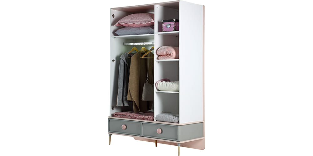 Chambre complète pour filles avec lit 100x200 modèle "Élégant"