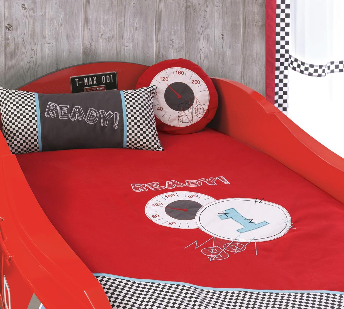 Turbo Max Auto letto macchina per bambini (Rosso) (90x195 Cm)