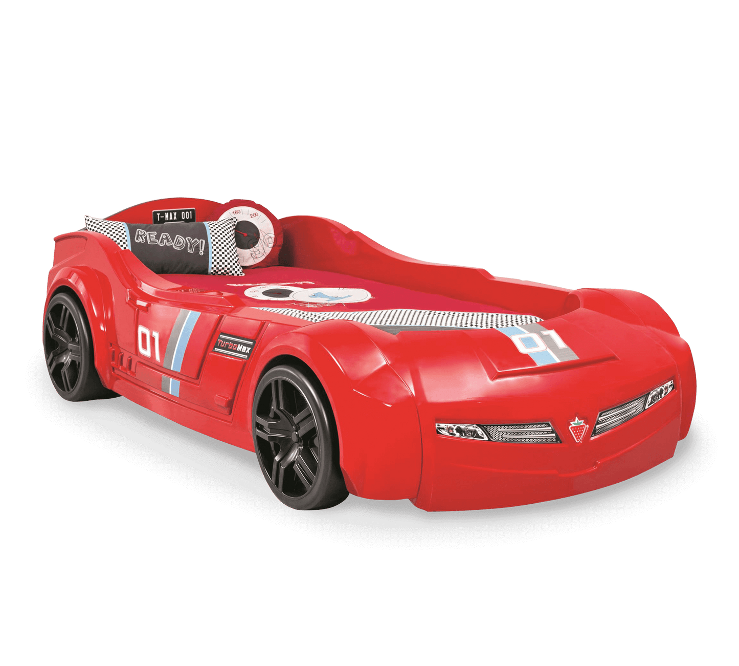 Lit voiture Turbo Max Auto pour enfants (rouge) (90x195 Cm)