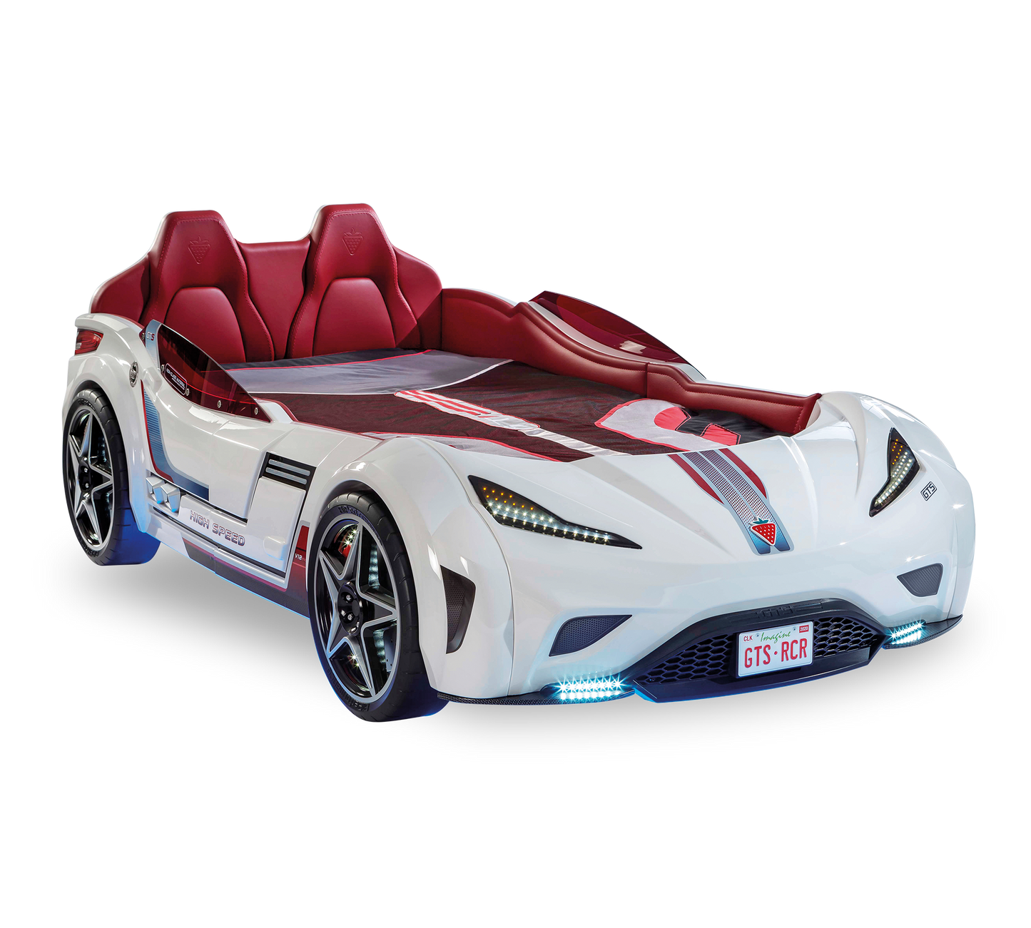 Lit voiture Gts pour enfant - (blanc) (99x191 Cm)